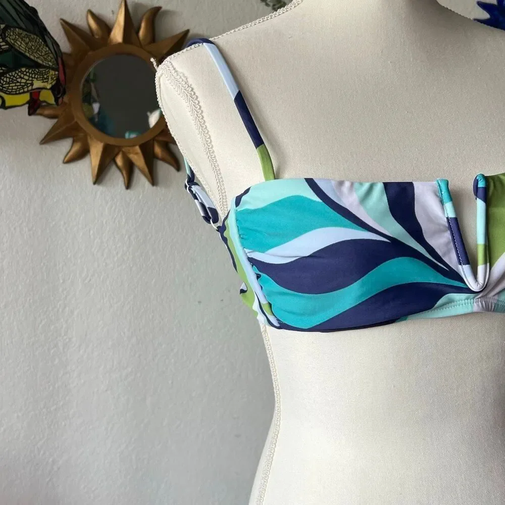 Sanctuary Size medium Blue and green Bikini Top Swimsuit top